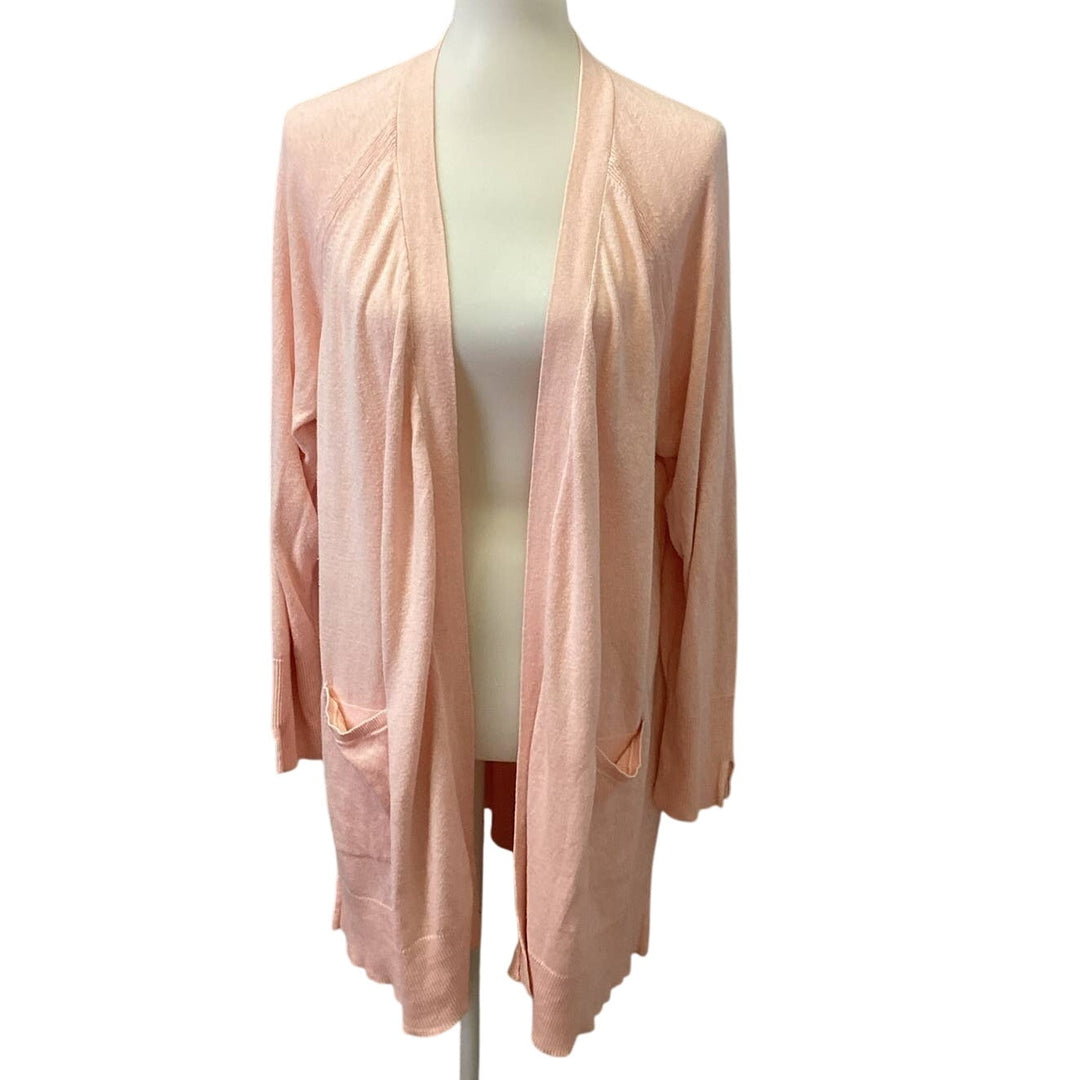 Ava &amp; Viv Womens Plus Size 1X Long Sleeve Cotton Blend Open Cardigan Sweater
