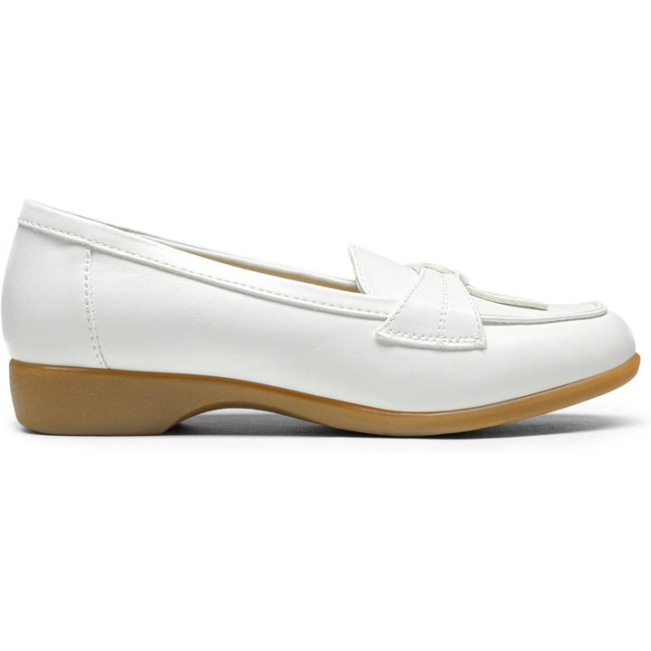 Dream Pairs Womens Size 9 White Faux Leather Slip On Arch Support Loafer Shoes