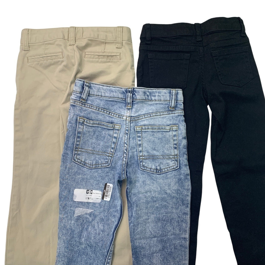 3 New Cat &amp; Jack Girls Size 5 Cotton Blend Adjustable Waist Denim Jeans Pants