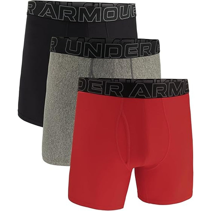 New Under Armour 3 Pack Mens Small Standard Tech 6" Inseam Boxer Brief Underwear