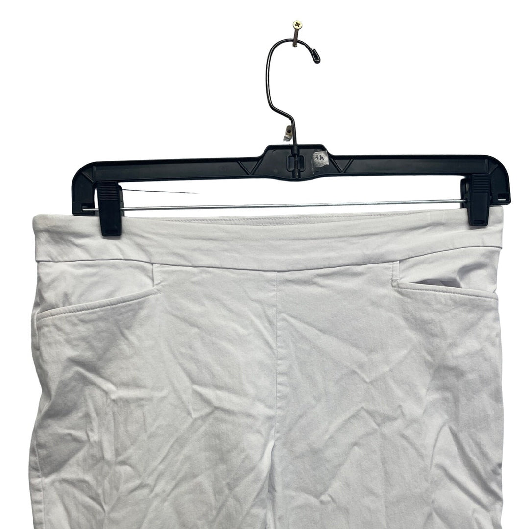 Simply Vera Time &amp; Tru Womens Large Cropped White Cotton Blend Capri Pants
