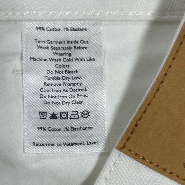 New Eddie Bauer Women Size 12 White Stretch Cotton High Rise Cutoff Denim Shorts