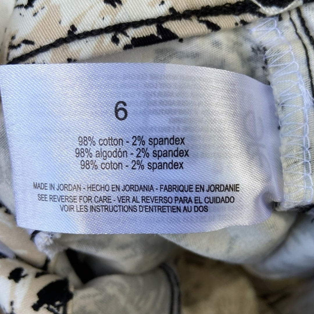 NWT New Nine West Womens Size 6 Stone Abstract Print Heidi Pull On Skimmer Pants