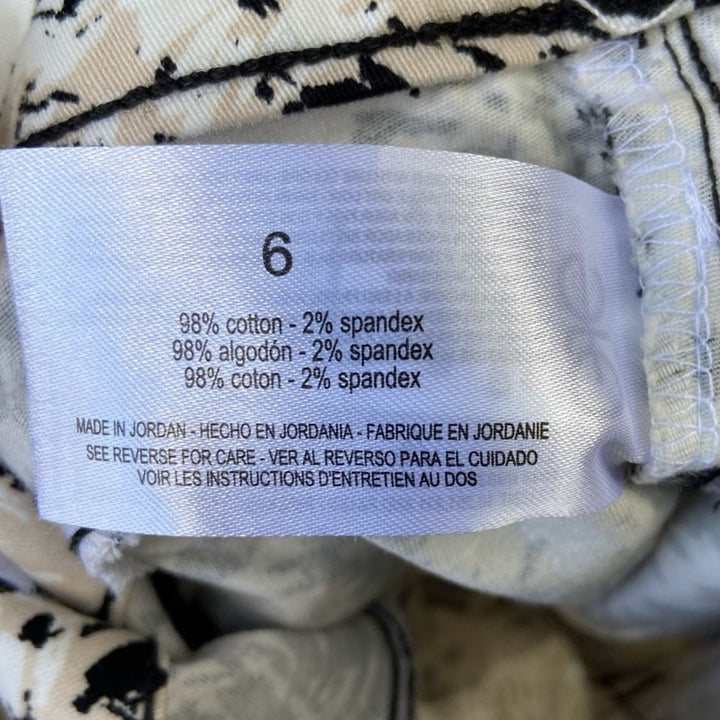 NWT New Nine West Womens Size 6 Stone Abstract Print Heidi Pull On Skimmer Pants