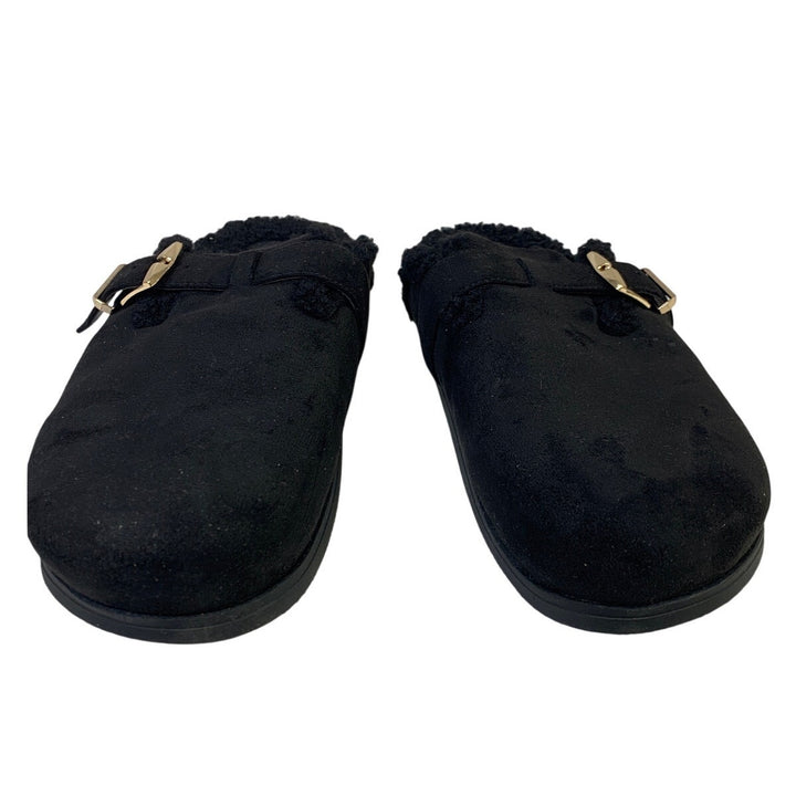 Dolce Vita Womens Size 9 Black Faux Suede Clog Fur Lined Round Toe Slip On Shoes