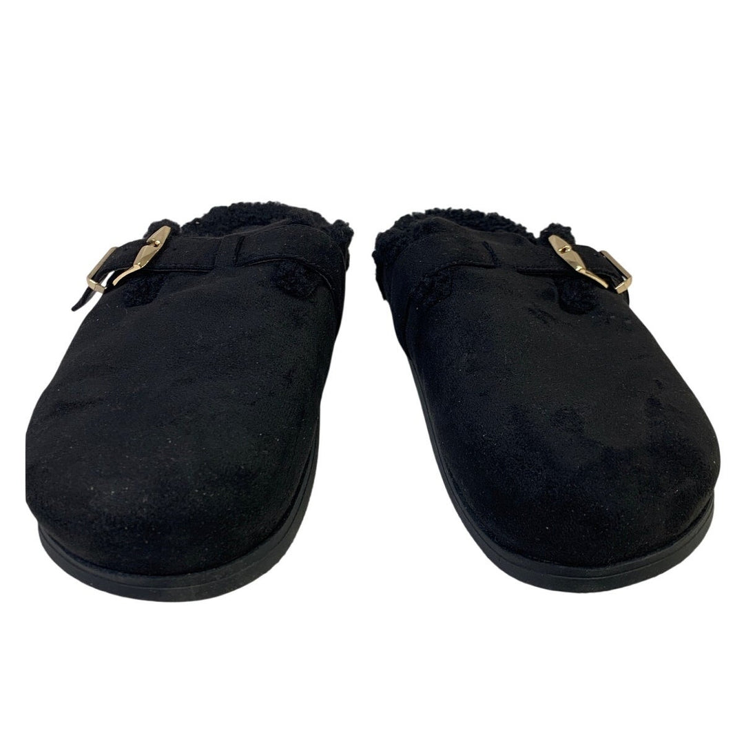 Dolce Vita Womens Size 9 Black Faux Suede Clog Fur Lined Round Toe Slip On Shoes