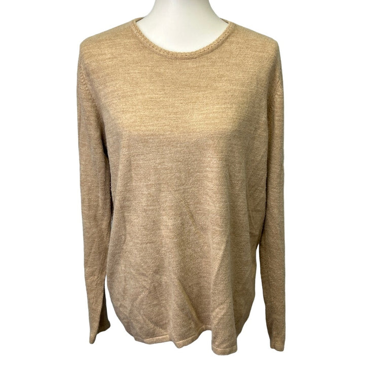 Basic Editions Womens Medium 100% Acrylic Long Sleeve Crew Neck Sweater