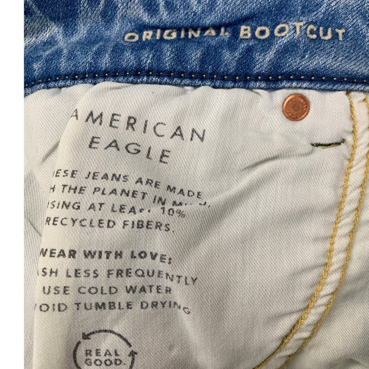 New American Eagle Mens 32 X 34 Airflex Original Boot Cut Denim Blue Jeans