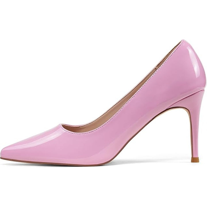 Elisabet Tang Womens Size 8 Pink 3" High Heel Pointy Toe Slide On Pumps Shoes