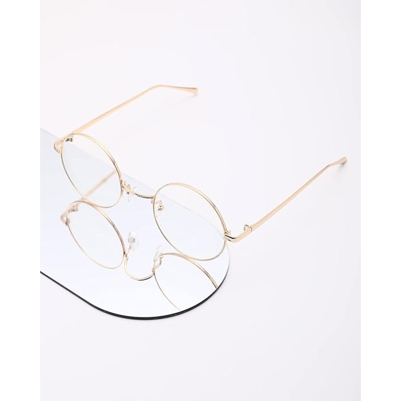 New Pro Acme Retro Round Gold Metal Frame Clear Lens Non Prescription Glasses