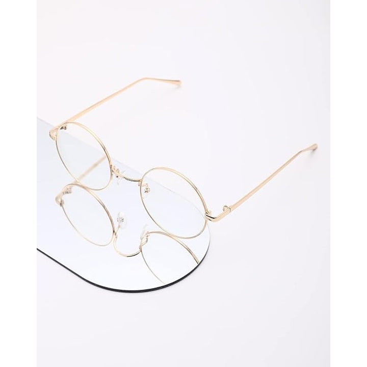 New Pro Acme Retro Round Gold Metal Frame Clear Lens Non Prescription Glasses