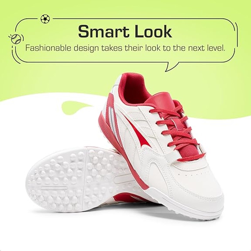 Dream Pairs Kids Size 13 White Red Soccer Baseball Softball Cleat Athletic Shoes