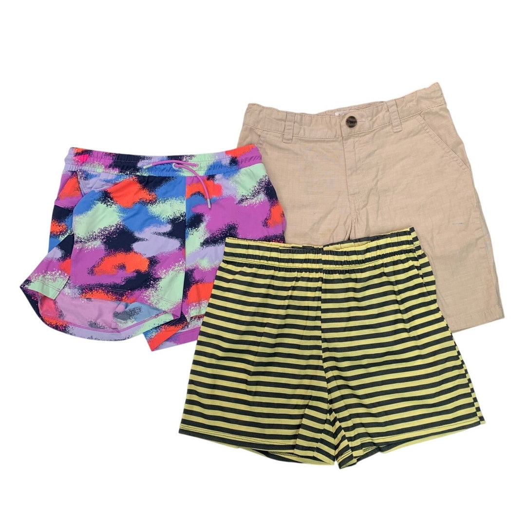 Lot of 3 New Cat &amp; Jack All in Motion Boys Large (10/12) Striped Khaki Shorts