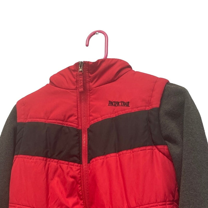 Pacific Trail Boys Medium 100% Polyester Lined Full Zip Fleece Hood &amp; Arms Vest