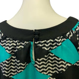 BCBG MaxAzria Womens Large Short Sleeve Lightweight A-Line Diamond Dress