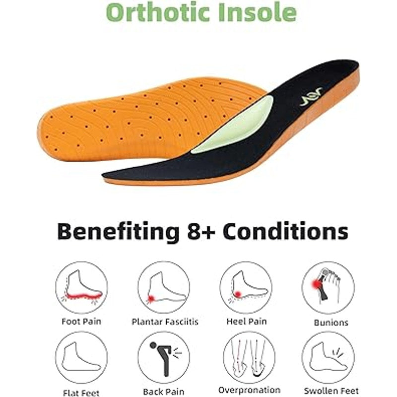 AOV Beasur Mens 10 Black Red Walking Athletic Plantar Fasciitis Relief Shoes