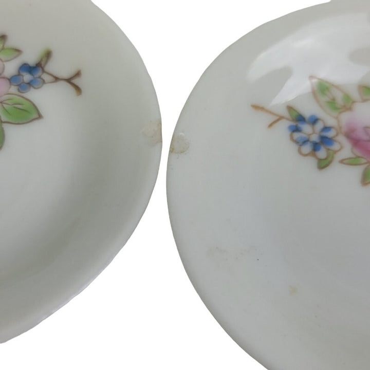 Vintage Mini Doll Floral Ceramic Tea Teapot Plate Cup Pitcher Set Made in Japan