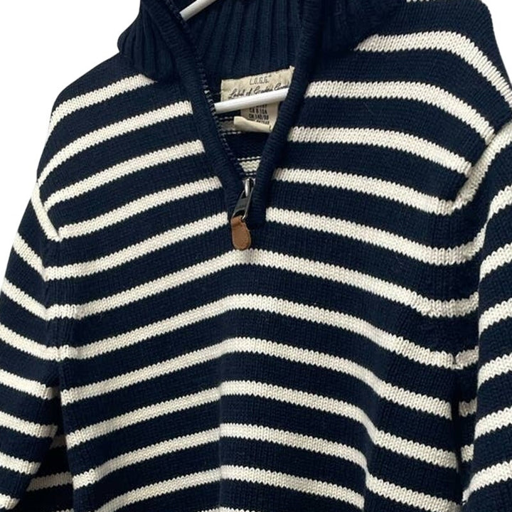 H&amp;M LOGG Boys Medium 8-10 Cotton Navy Long Sleeve 1/4 Zip Pullover Sweater