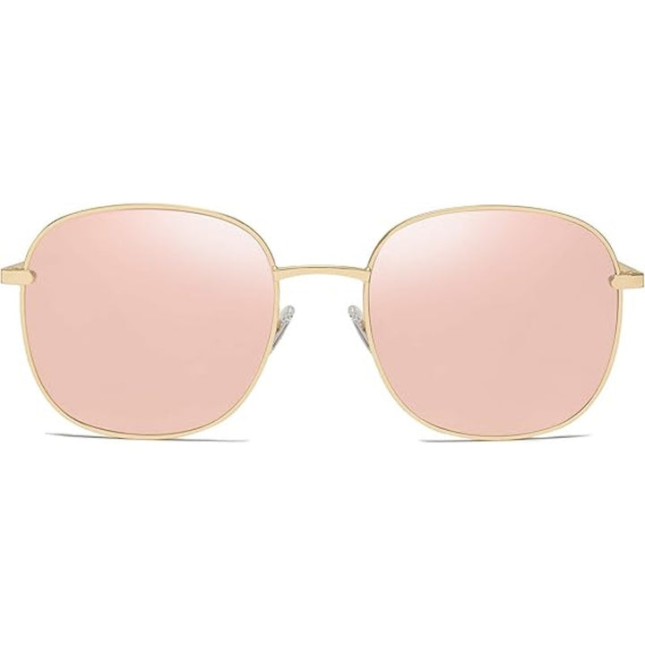 New Sojos Womens Pink Mirror Lens Gold Frame UV Protection Shades Sunglasses