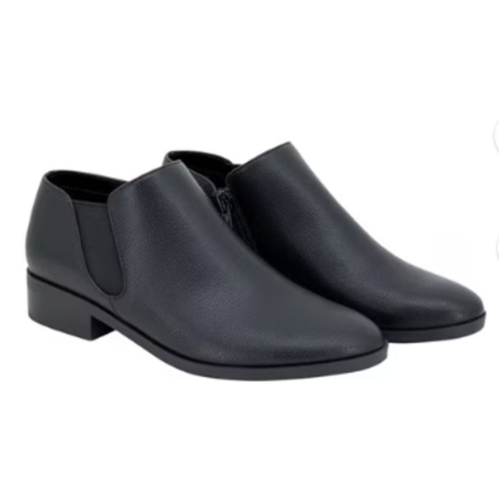 New in Box Kensie Womens Size 6.5 Black Faux Leather Sammy Ankle Booties Boots