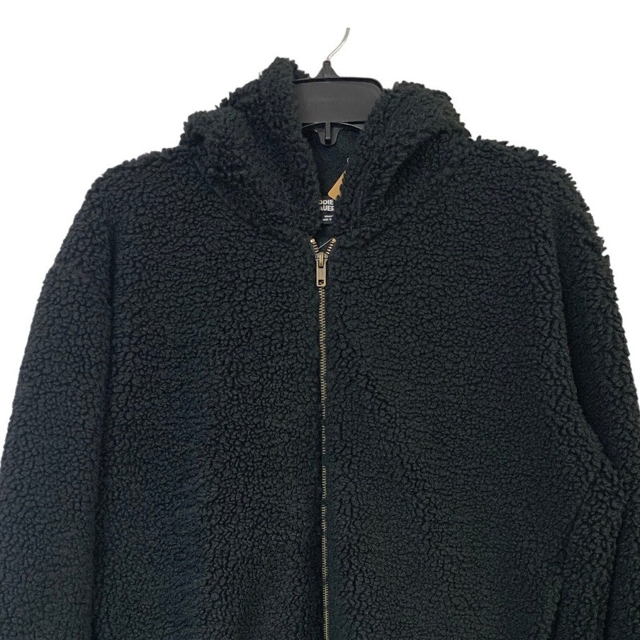 New Eddie Bauer Womens XL Black Snowdrift Teddy Full Zip Long Sleeve Jacket