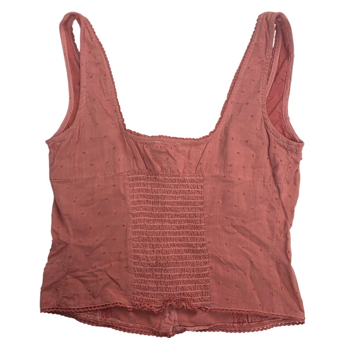 Princess Polly Womens Size 4 Front Button Scalloped Thin Strap Tank Top