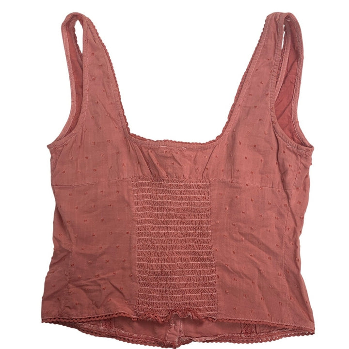 Princess Polly Womens Size 4 Front Button Scalloped Thin Strap Tank Top