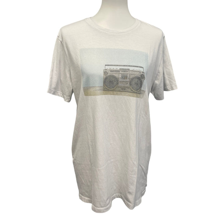 Old Navy Mens Large PolyCotton Boom Box Short Sleeve Crew Neck Tee Shirt