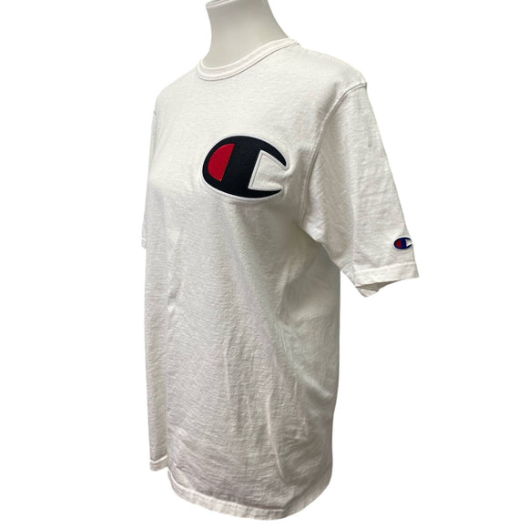 Champion Mens Large 100% Cotton Logo Patch Short Sleeve Crew Neck Tee Shirt
