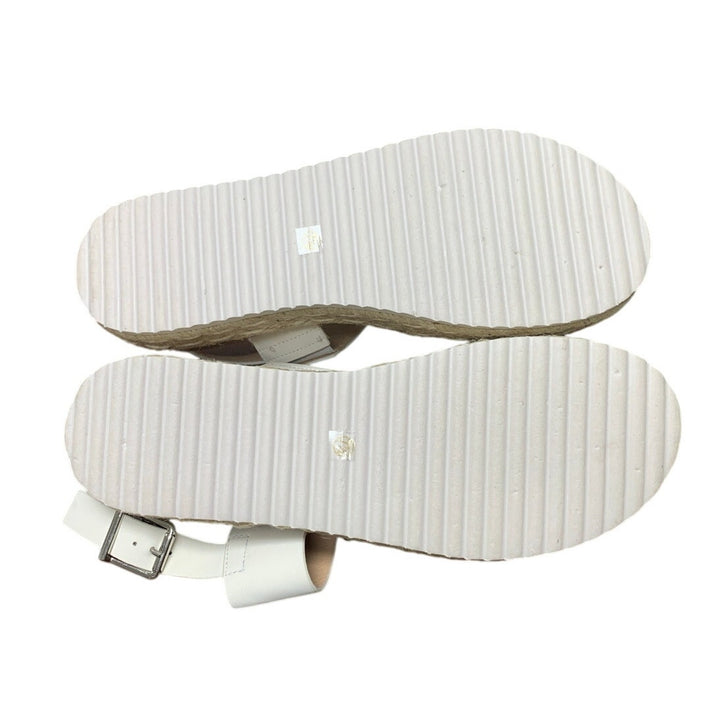 Laicigo Womens Size 7.5 White 2" Platform Sandal Open Toe Ankle Strap Shoes