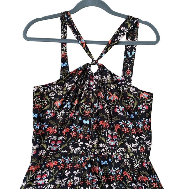 New Material Girl Juniors Large Thin Strap Floral Back Zip Maxi Overlay Romper