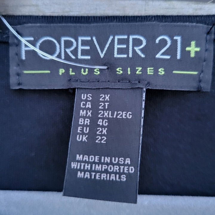 NWT New Forever 21 Plus Womens 2X Black Sleeveless Fringe Back Tank Top