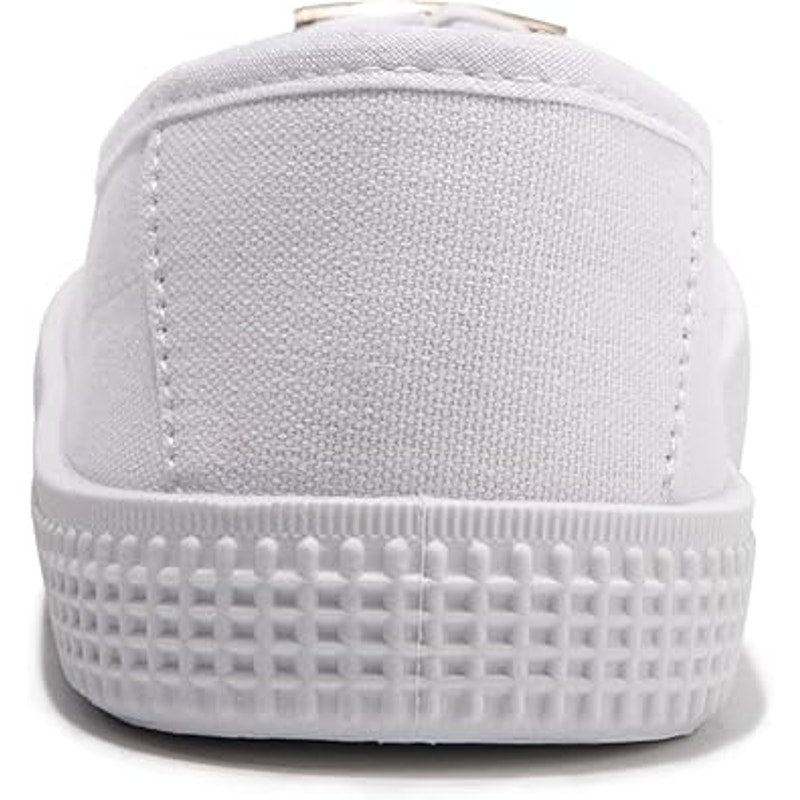 Supkicks Womens Size 9 Basic White Gold Accent Slip on Canvas Sneakers Shoes