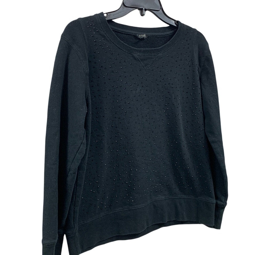 Buffalo by David Bitton Womens Large Black Long Sleeve Rhinestone Sweatshirt