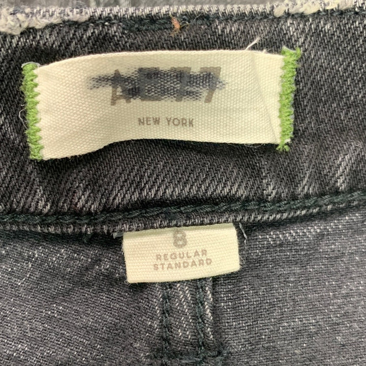 New American Eagle AE77 Size 8 100% Cotton Factory Distressed Jorts Denim Shorts