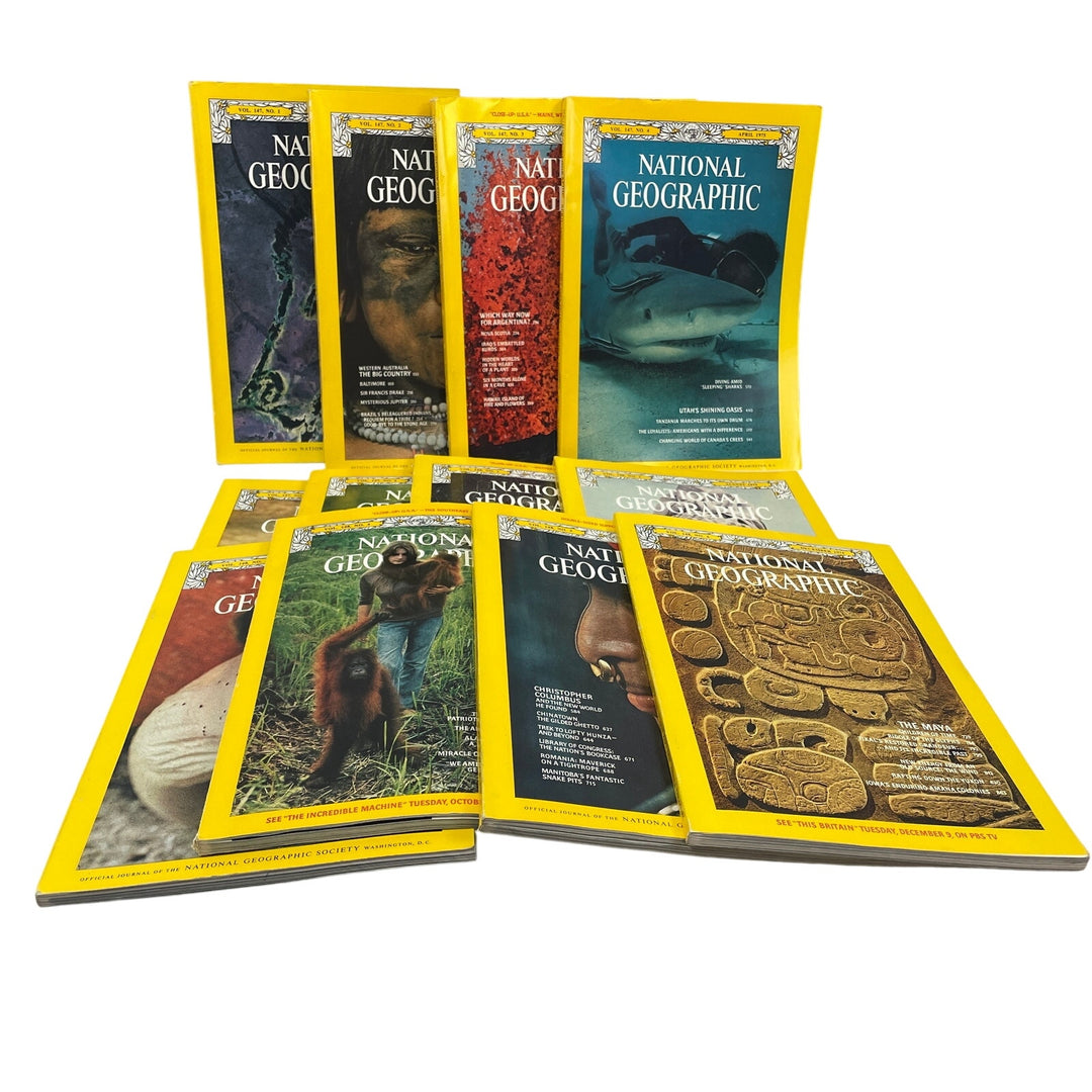 Vintage 1975 National Geographic Magazine FULL Year 12 Issues W Maps Supplements