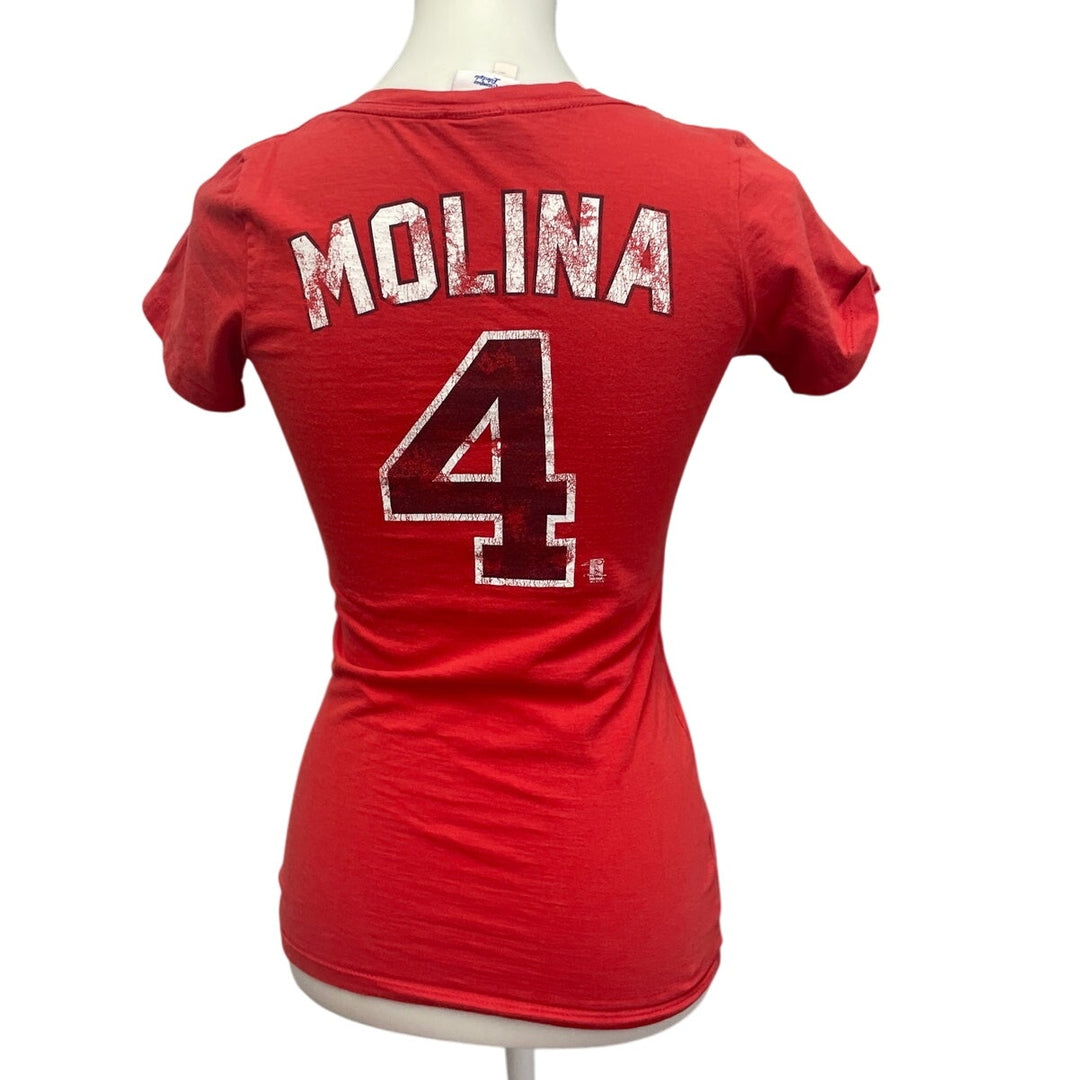 Genuine Merchandise Womens Small Molina Cardinals Short Sleeve V Neck Tee Shirt
