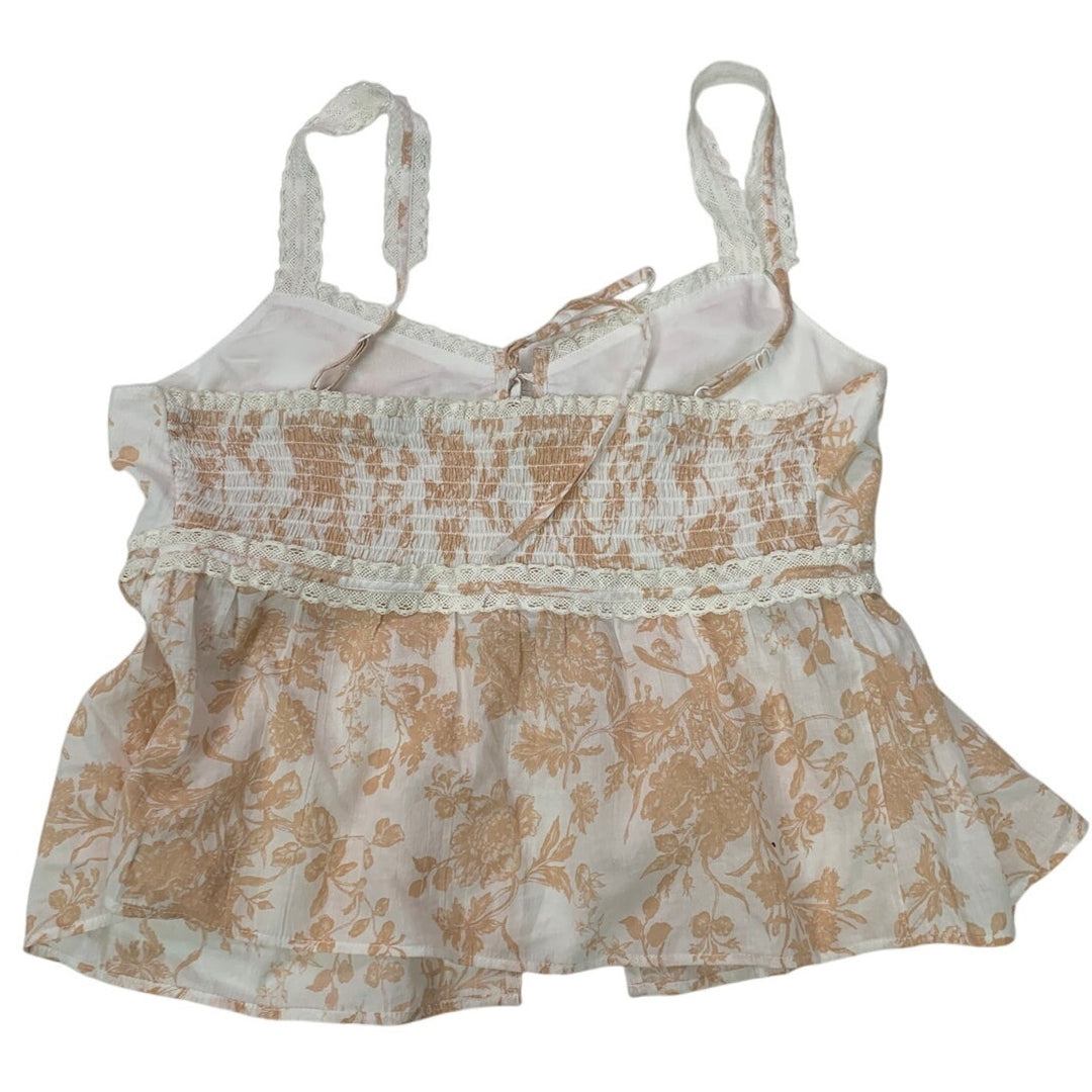 New American Eagle Womens Small Open Tie Front Floral Sleeveless Halter Tank Top