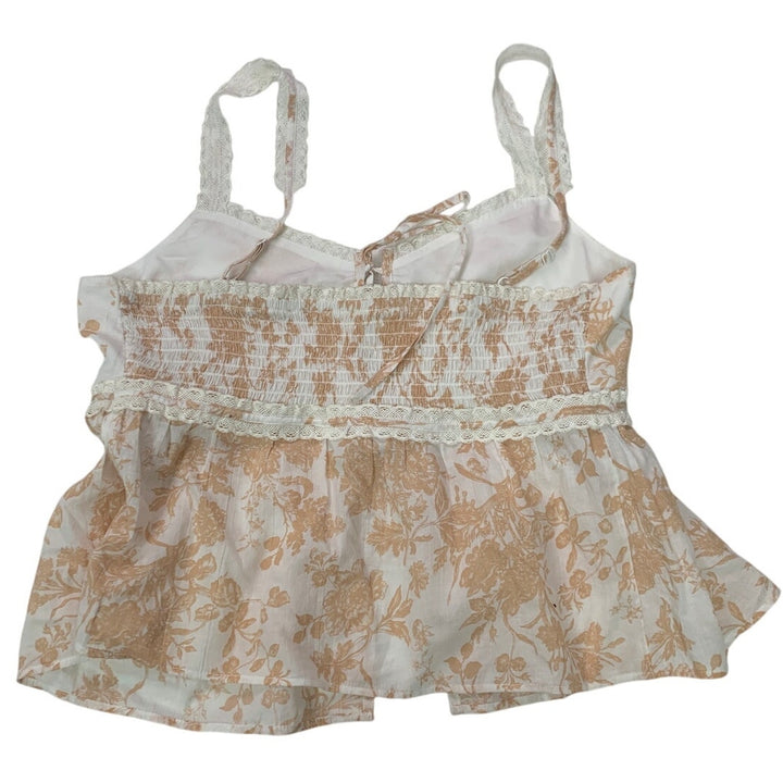 New American Eagle Womens Small Open Tie Front Floral Sleeveless Halter Tank Top