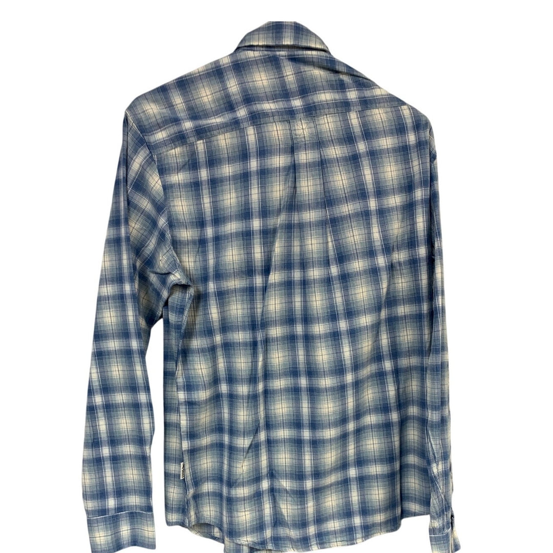 New Eddie Bauer Mens Small Azure Blue Long Sleeve Tidelands Button Up Shirt