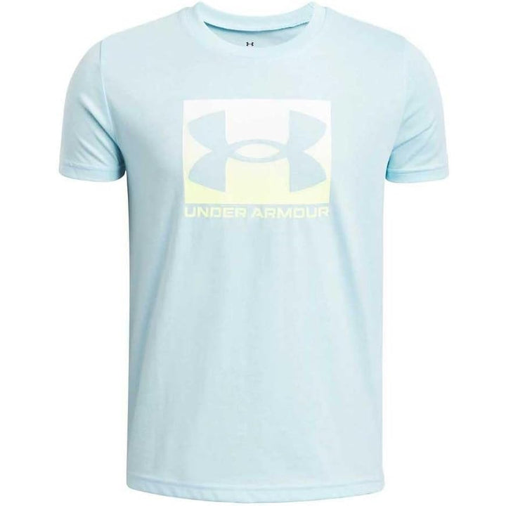 NWT New Under Armour Boys Small Boxed Ombre Logo Short Sleeve Tee Shirt