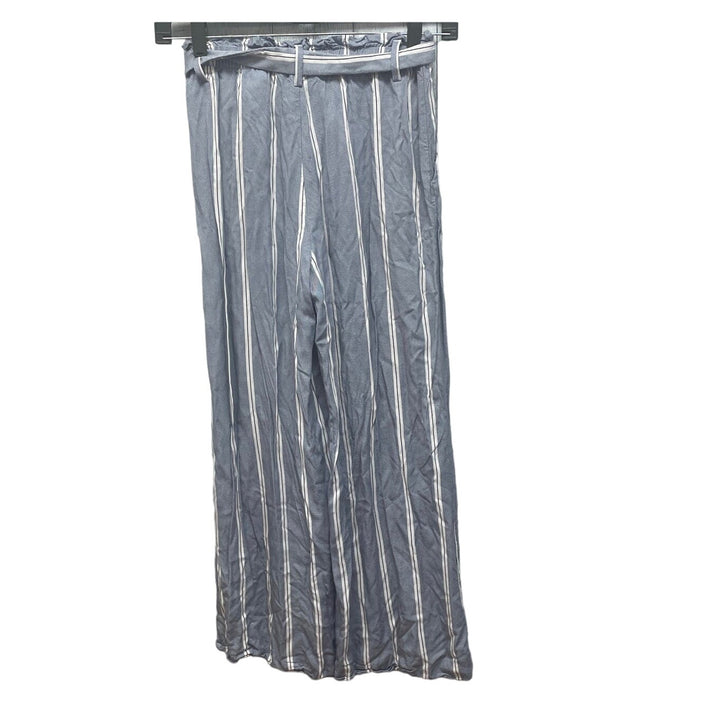 H&amp;M Womens Size 4 100% Viscose Striped Wide Leg Elastic Waist Paper Bag Pants