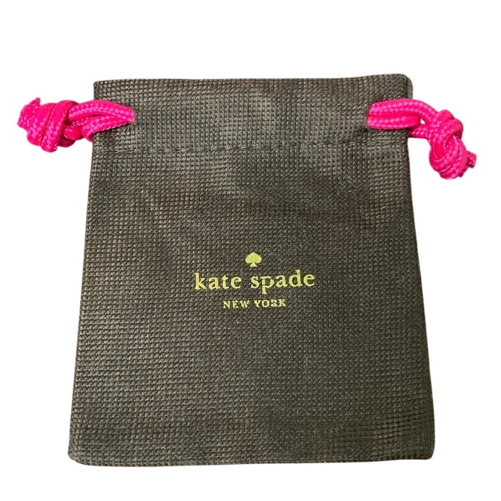 Kate Spade New York Brown Pink Gold Mini Jewelry 4" by 4.5" Drawstring Bag