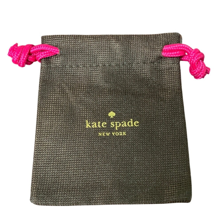 Kate Spade New York Brown Pink Gold Mini Jewelry 4" by 4.5" Drawstring Bag