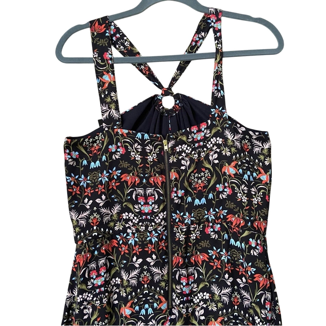 New Material Girl Juniors Large Thin Strap Floral Back Zip Maxi Overlay Romper