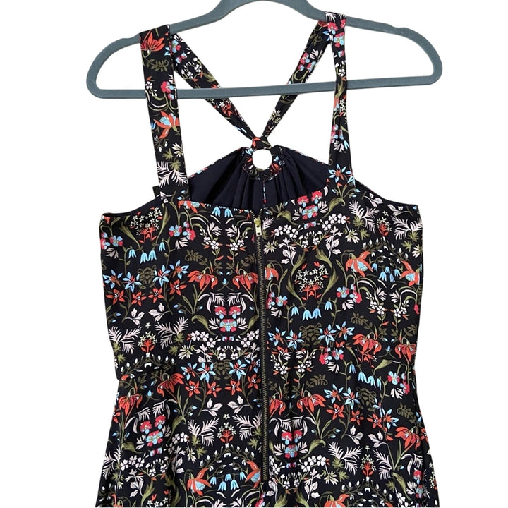 New Material Girl Juniors Large Thin Strap Floral Back Zip Maxi Overlay Romper