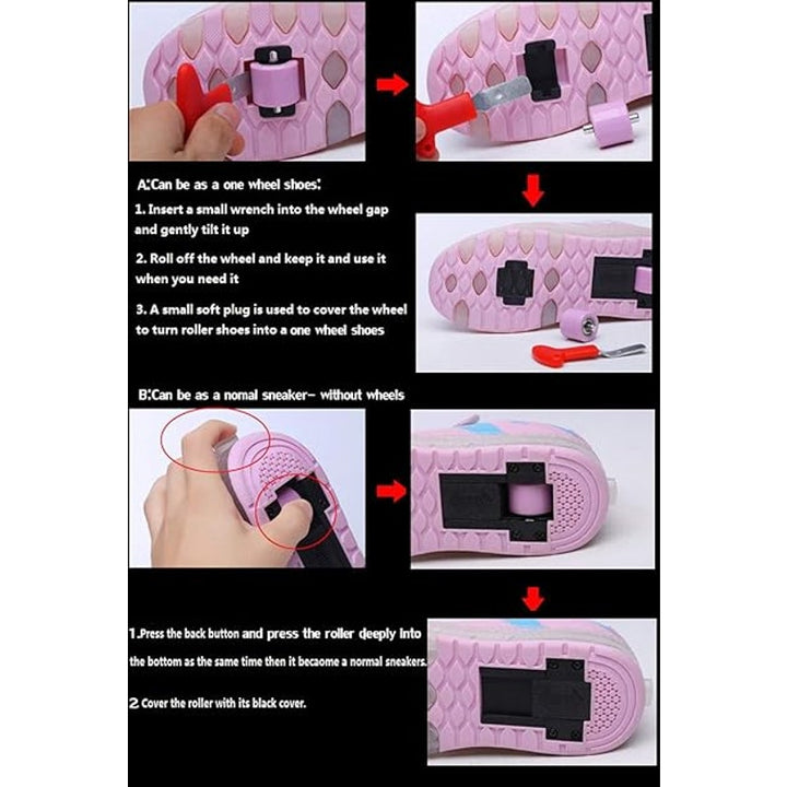 Girls 11.5 Pink Black Hook Loop Rechargeable Light Up Sport Shoes Missing Wheels