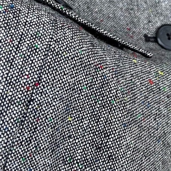Style &amp; Co. Womens Size 12 Petite Gray Speckled Long Sleeve Button Up Jacket