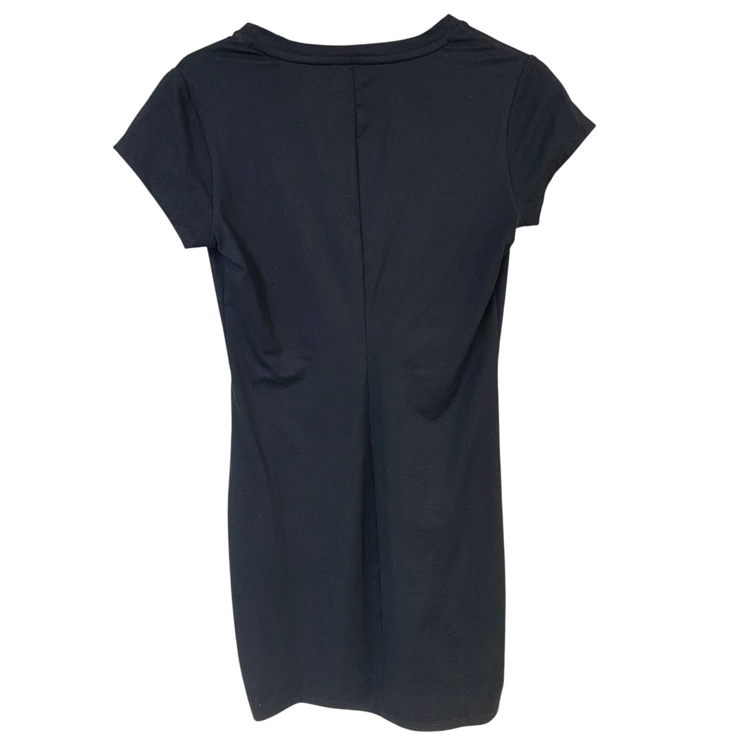New Eddie Bauer Womens Small Black LBD Aster Short Sleeve V Neck Polyester Dress