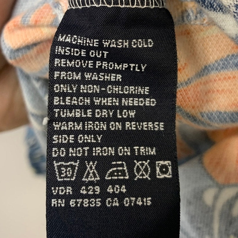 Lot of 2 Nautica Mens XL Blue Floral Tropoical Fern Short Sleeve Polo Shirts EUC